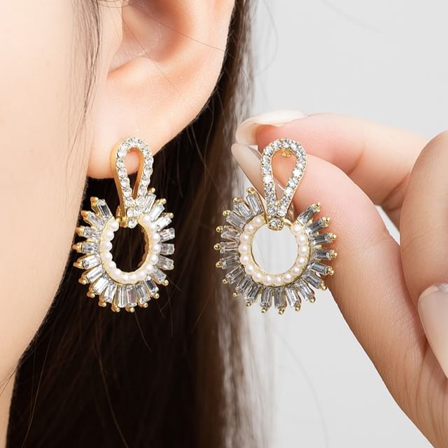 PANGU-Rhinestone Drop Earring
