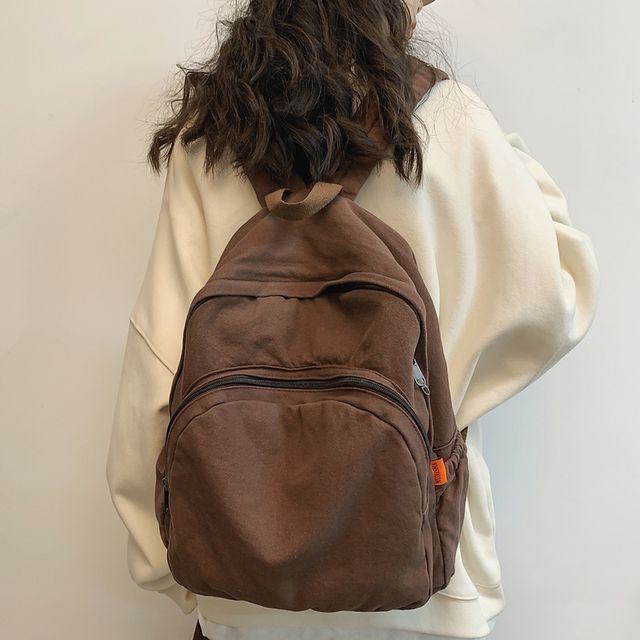Melois-Plain Canvas Backpack