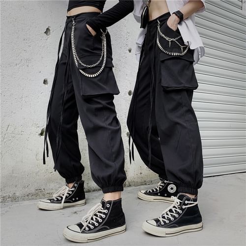 Hot Topic Black Side Chain Cargo Jogger Pants Plus | Mall of America®