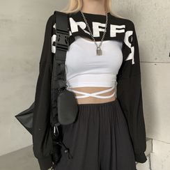 RONIN - 套装: 字母短款卫衣 + 系带背心 RONIN - 套装: 字母短款卫衣 + 系带背心
