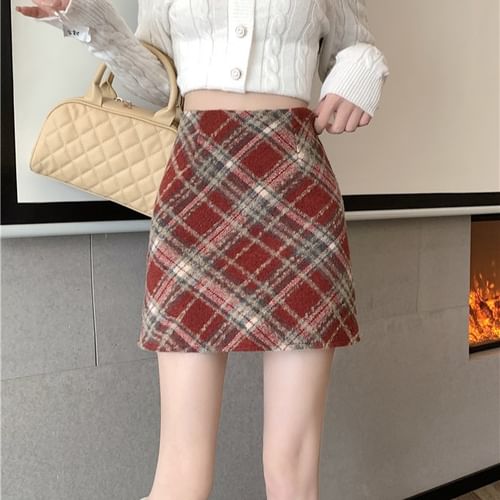 Plaid pencil skirt outlet mini