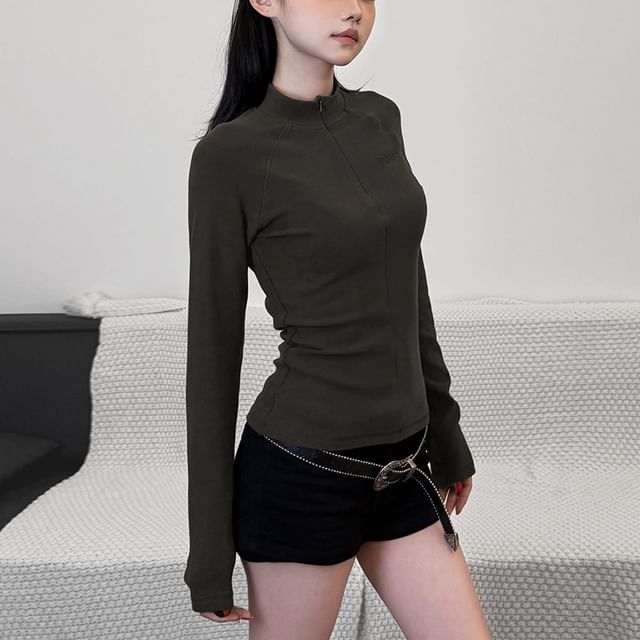Sosana-Long Sleeve Plain Zip-Up Slim-Fit Jacket