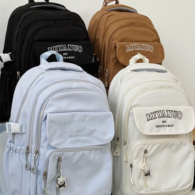 Anchara - Lettering Nylon Backpack / Charm / Set | YesStyle