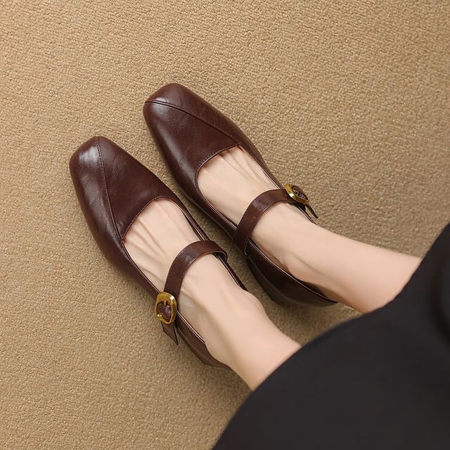 Cinnabelle-Square Toe Mary Jane Flats