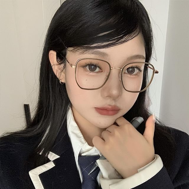 MOL Girl-Square Metal Frame Glasses