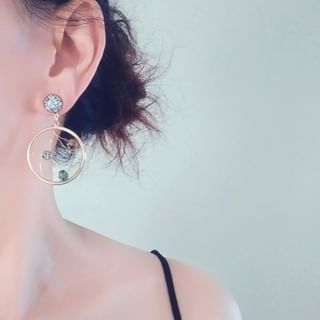CIMAO-Web Faux Crystal Alloy Dangle Earring