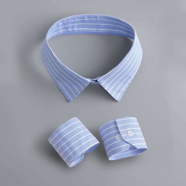 MIOW-Striped Detachable Cuff Decorative Collar