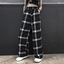 LINSI - Plaid Wide Leg Pants LINSI - Plaid Wide Leg Pants