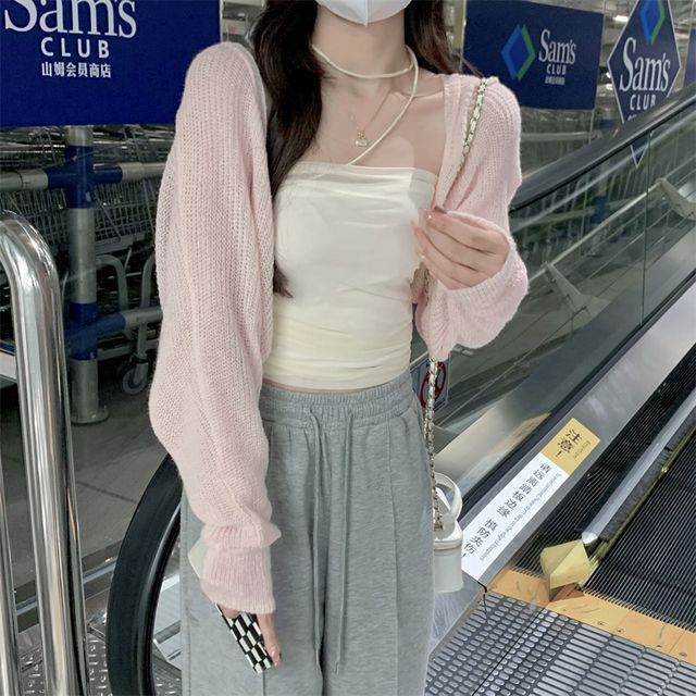 Ukiyo-Plain Puff-Sleeve Shrug