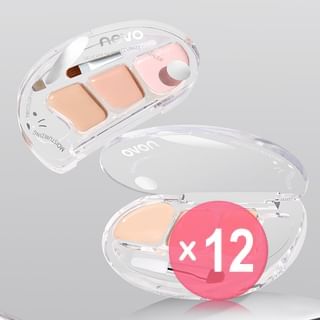 NOVO - Silky No Trace Triple Color Concealer Palette - 2 Types (x12) (Bulk Box)