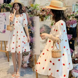 strawberry wrap dress