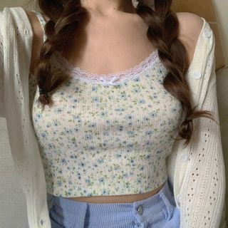 floral print cropped cardigan