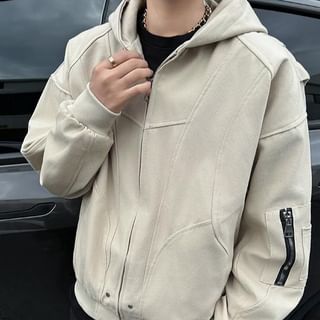 Antaeus-Paneled Hooded Zip Jacket