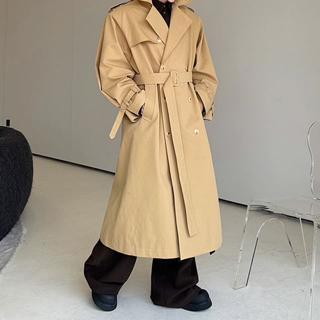 ジャケット・アウター eaphi mulch way collar long trench coat eaphi】mulch way collar long trench coat