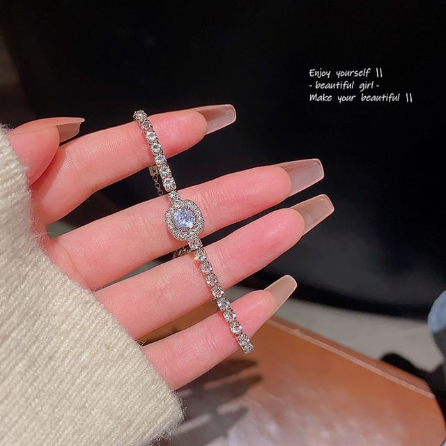 LIVSIA-Rhinestone Adjustable Bracelet