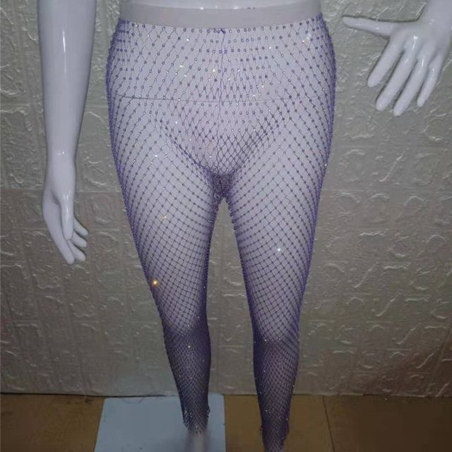 Grizelda - Rhinestone Fishnet Leggings