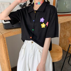 Fabricino - Short-Sleeve Flower Print Shirt Fabricino - Short-Sleeve Flower Print Shirt