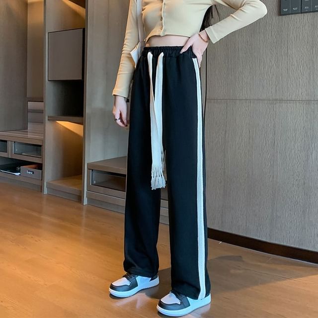 Cloud Nine-High Waist Striped Wide Leg Pants
