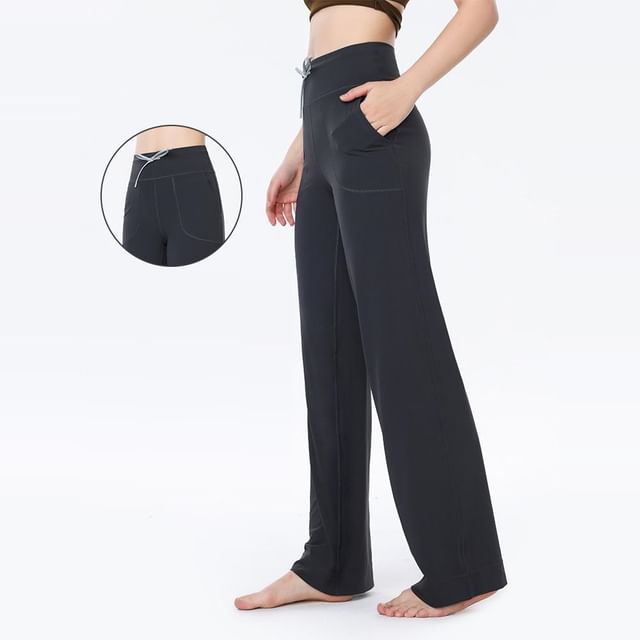 Runyz-High Rise Plain Wide Leg Sweatpants
