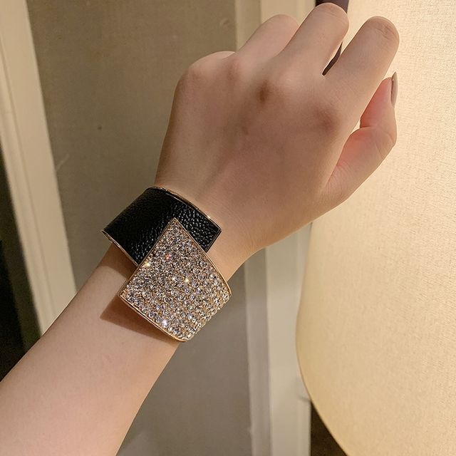 Jael-Rhinestone Alloy Bangle