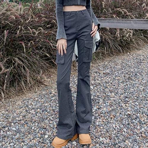 Amazon.com: DESKABLY Casual Cargo Pants Women Bootcut Yoga Workout Cropped  Trousers Stretch Waist Athletic Fitness Sweatpants Capri Pants : Clothing,  Shoes & Jewelry