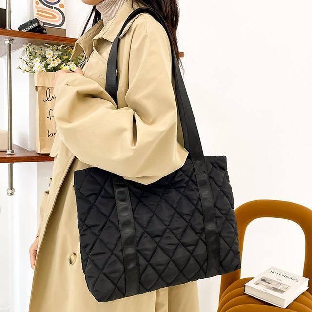 Plain Quilted Tote Bag