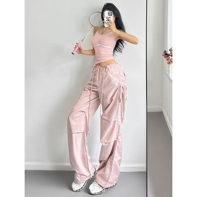 Maisee-Low-Waist Drawstring Baggy Pants in 7 Colors