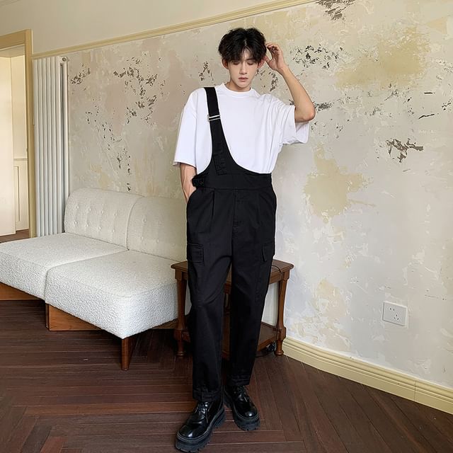 ravewider-Asymmetrical Plain Jumper Pants