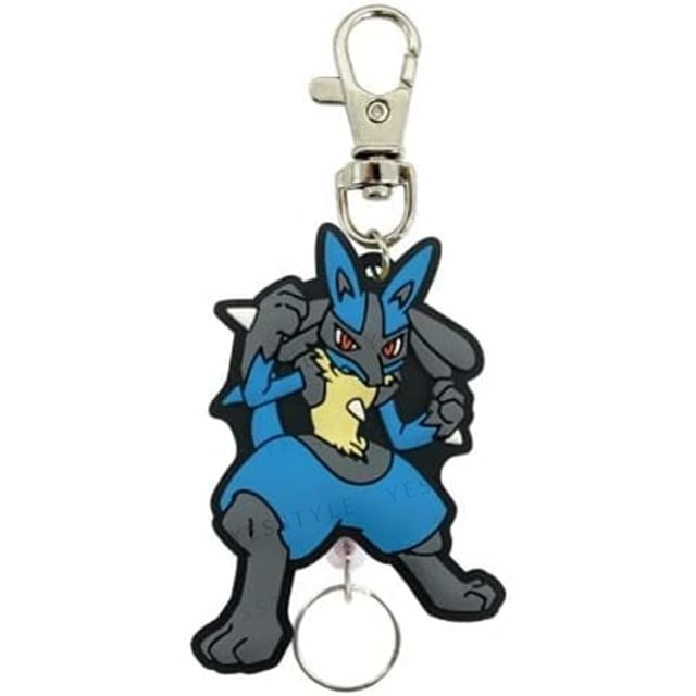 SK Japan - Pokemon Rubber Reel Keychain Lucario N | YesStyle