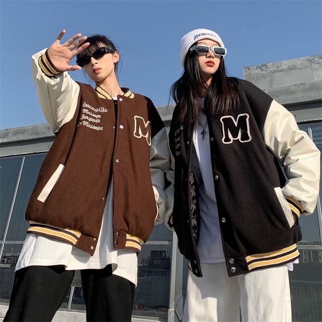 Ztreetus - Letter Embroidered Bomber Jacket | YesStyle
