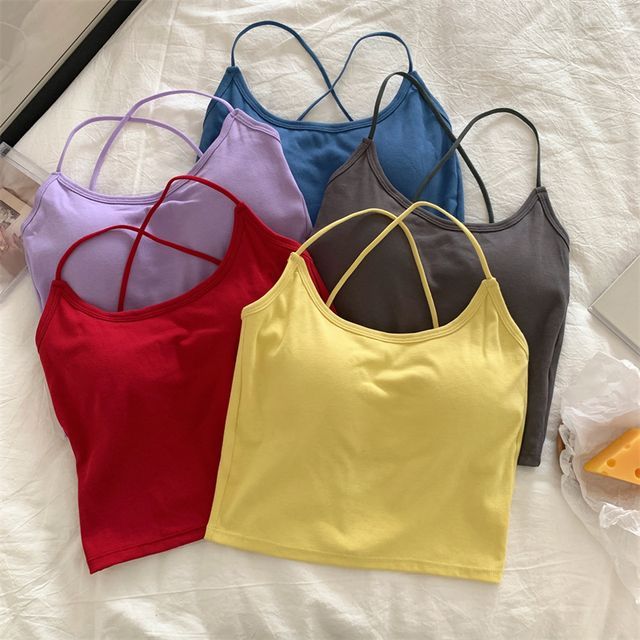 Yako-Padded Cropped Camisole Top