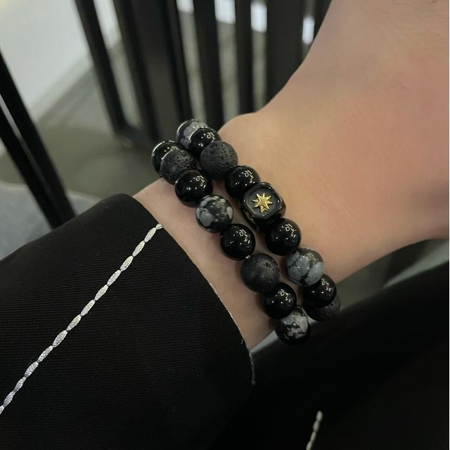 Lilafey-Faux Gemstone Bead Bracelet