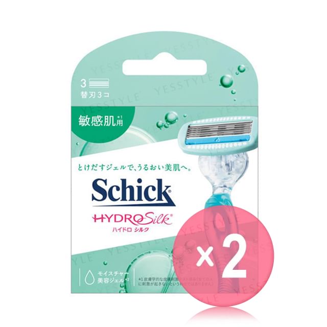Schick Japan-Hydrosilk Sensitive Skin Razor Blade Refill 2pcs Bundle Set