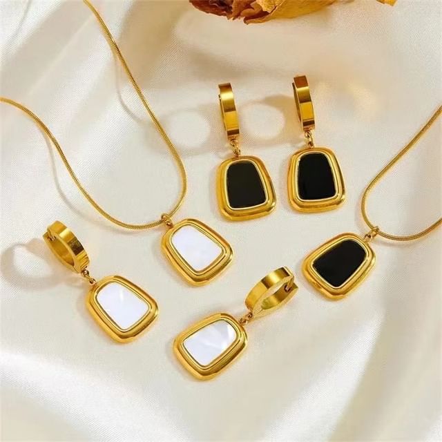 Gaya-Set Two Tone Dangle Earring Necklace