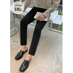 JOGUNSHOP - Band-Waist Straight-Cut Dress Pants JOGUNSHOP - Band-Waist Straight-Cut Dress Pants