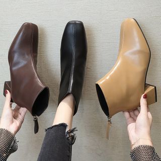 square toe short boots
