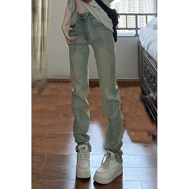 Coline-Mid-Rise Straight Leg Jeans