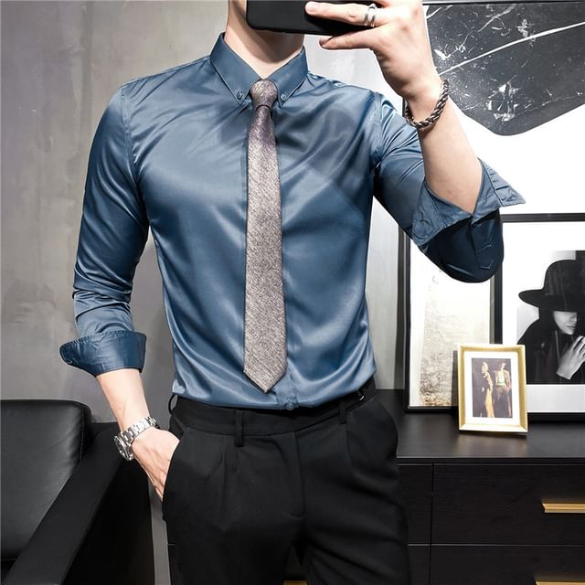 Blueforce-Long-Sleeve Plain Shirt