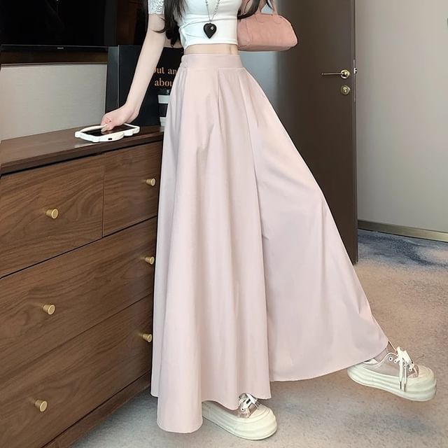 Dragan Pulse-High Waist Plain Cropped Culottes