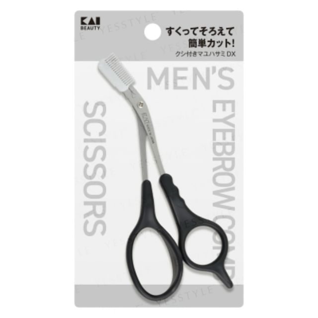 KAI-Mens Eyebrow Comb Scissors Titanium Black