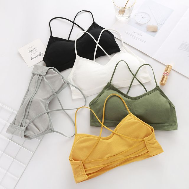 Striinkie-Strappy Back Plain Bra Top