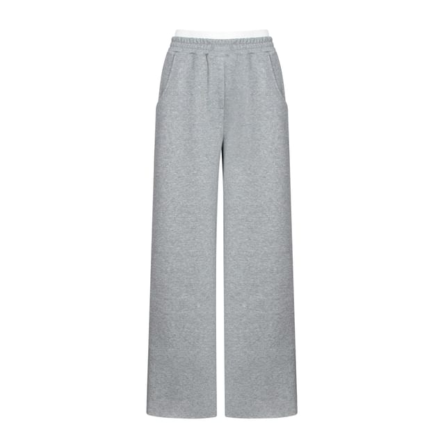 Colada-Elastic Waist Two Tone Wide Leg Pants