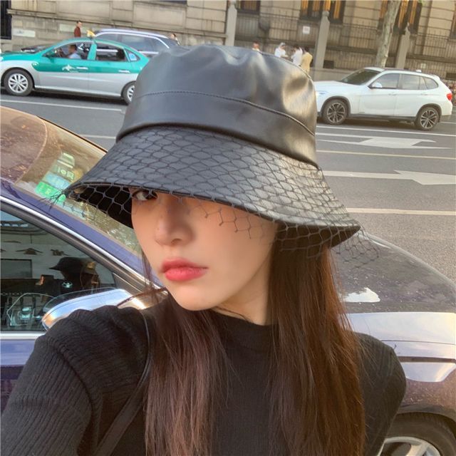 SOCOOL - Faux Leather Bucket Hat | YesStyle