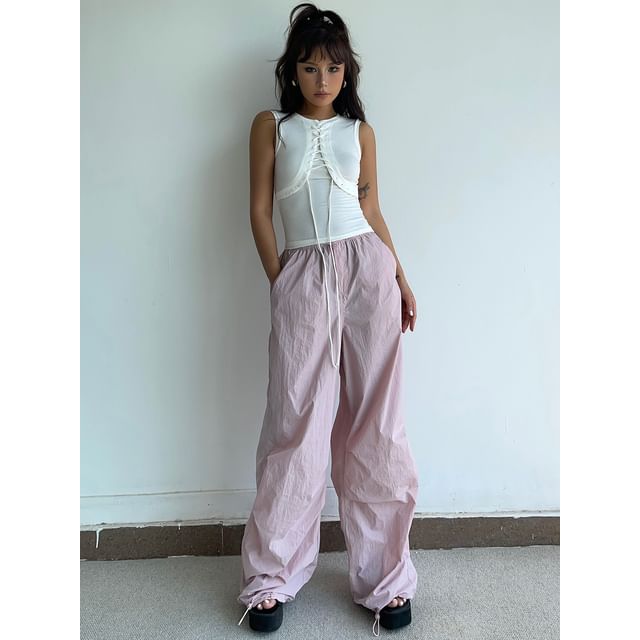 Colada-Elastic-Waist Wide-Leg Light Pants
