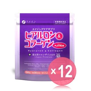 FINE JAPAN - Hyaluron & Collagen + Reduced Coenzyme Q10 Platinum Powder (x12) (Bulk Box)