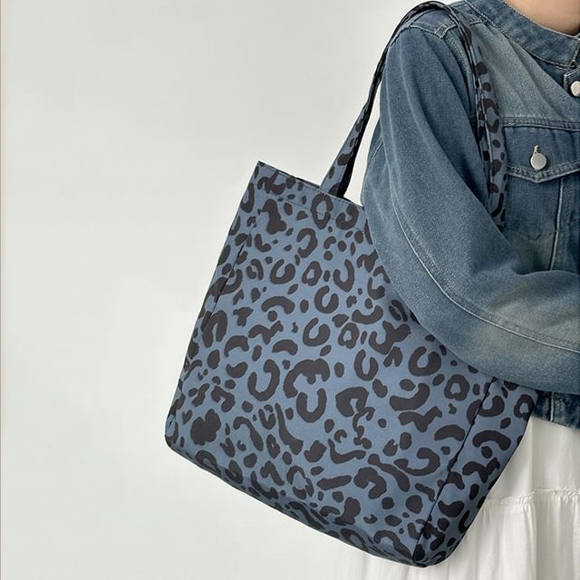 Bolso-Leopard Print Canvas Tote Bag