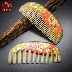 Woodiland - Floral Print Horn Hair Comb Woodiland - Floral Print Horn Hair Comb