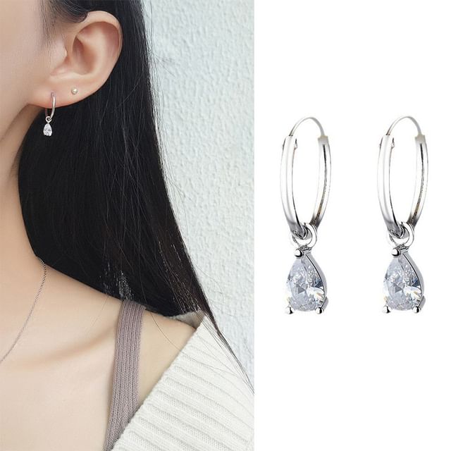 Chimerro-Rhinestone Hoop Drop Earring
