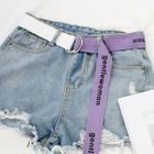 Danica - Lettering Two-tone Canvas Holeless Belt | YesStyle