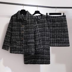 Windcatcher - Short-Sleeve Button-Up Tweed Jacket